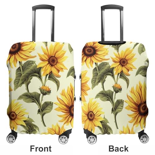 Summer Sunflower Luggage Cover, Washable Elastic Suitcase Cover Protector Fit 18-32 Inch Luggage3