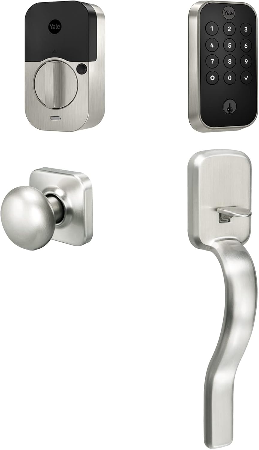 Yale Assure Lock 2 Keypad with Bluetooth and Ridgefield Handle in Satin Nickel