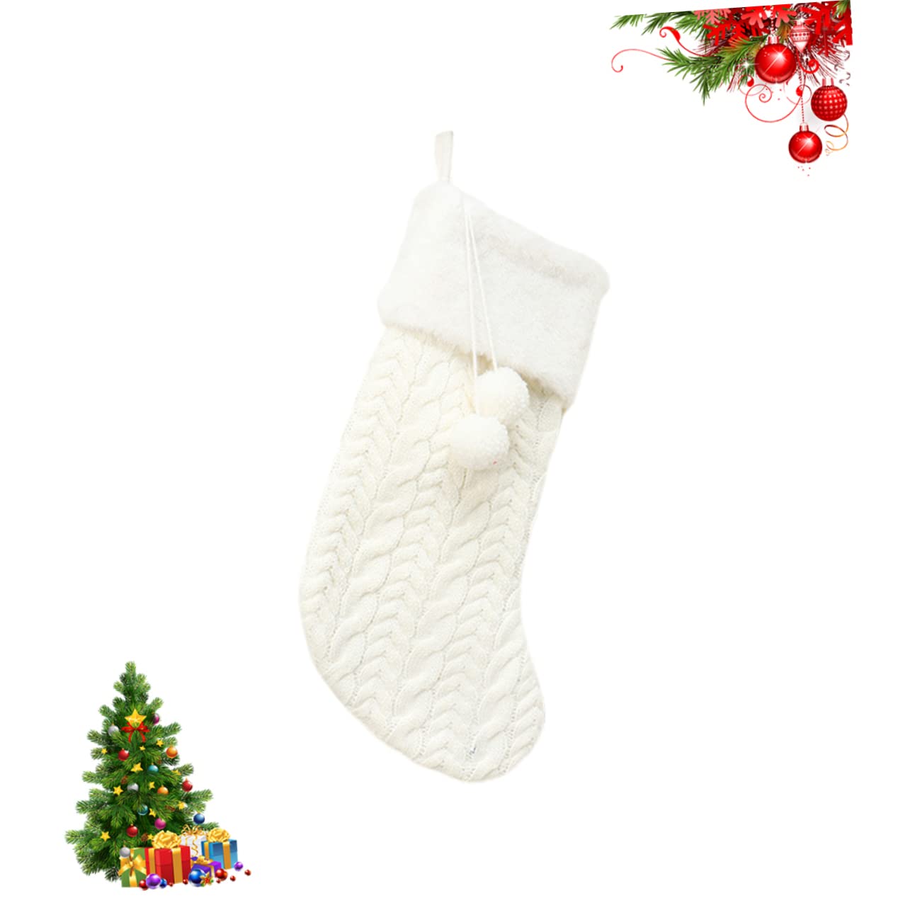 Alipis 3St weihnachtsdeko Weihnachtsfeier Weihnachtsstrümpfe Stricken Weihnachtsstrumpf weihnachtssocken Super Weihnachtssocke weihnachtsgeschenkbeutel Weihnachten Socken aufhängen Weiß