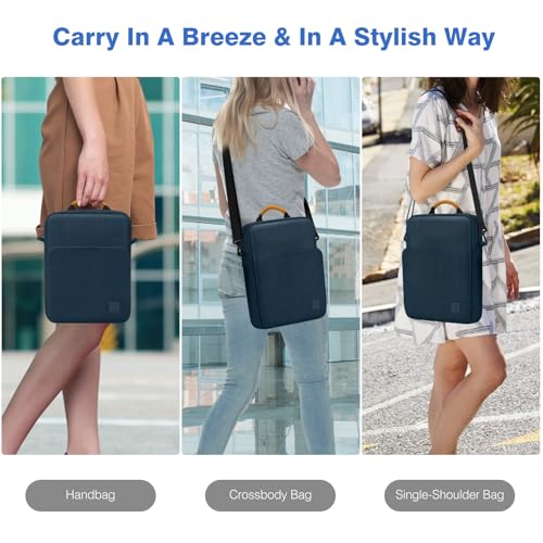 Image of Dadanism 9-11 Inch Tablet Sleeve Bag Carrying Case with Shoulder Strap for iPad 10th Gen 10.9 inch, iPad (A16) 11 inch, i Pad 9 /8 /7th 10.2 inch, i Pad Air /Pro 11 inch, i-Pad Air 5 /4, Galaxy Tab A9+ Plus 11 inch, Indigo
