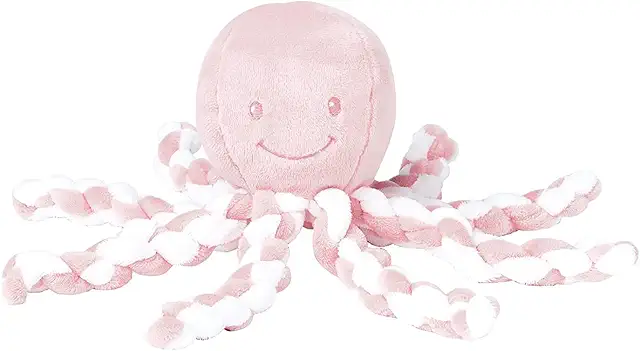 Peluche Poulpe Douce pour Nouveau-nés et Prématurés, 23 cm, Rose/Blanc