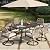 MELLCOM 7-Piece Outdoor Dining Set, 6 Swivel Rattan Chairs with Thick Cushions & Dining Table with Umbrella Hole, Patio Furniture Set for Porch, Garden, Backyard, Poolside, Deck, Beige