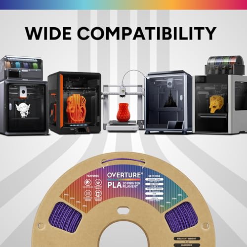 Image of OVERTURE PLA Filament 1.75mm, Neatly Wound 3D Printer Filament 1kg Spool (2.2lbs), Dimensional Accuracy + /- 0.02 mm, Fit Most FDM 3D Printers (Sparkle Purple)