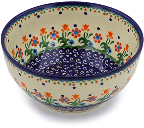 Polish Pottery Bowl 6-inch Spring Flowers
