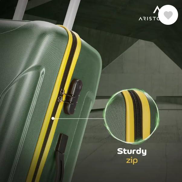 Image of Aristocrat Polycarbonate Spinner Slant Pro Check-In 66Cm(Medium) 8W Trolley Bags For Travel Hard Case Luggage, Lightweight Bag |3 Years Warranty (Green)