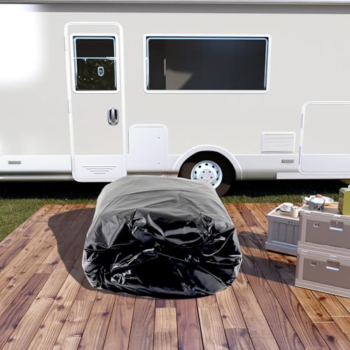 L-home Wohnmobil Abdeckung Schutzhülle Abdeckplane Dachschutz Dachschutzplane Plane Dachplane Caravan für Wohnwagen und Wohnmobile, 3x6.5m(Schwarz)