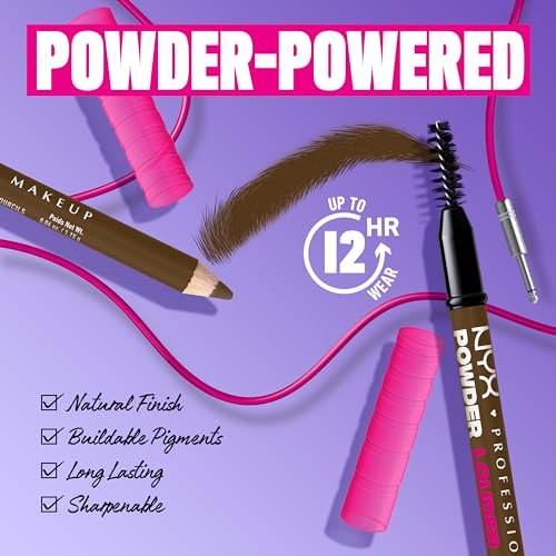 NYX PROFESSIONAL MAKEUP Powder Louder Eyebrow Pencil, Brow Pencil with Buildable Volume For Up To 12HR Wear, Vegan Formula - Soft Brown - image 5