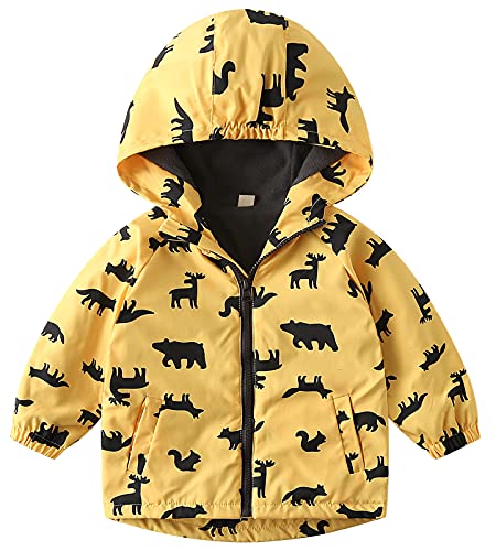 Image of Happy Cherry Kids Boys Girls Fleece Lined Windbreaker Jacket Fashion Prints Hoodie for Fall Winter