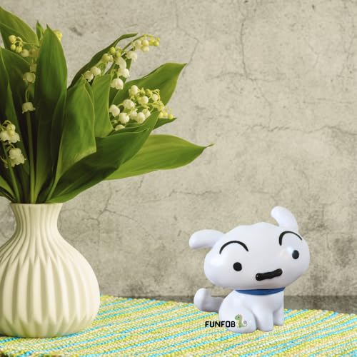 Image of FUNFOB Shinchan Action Figure Height -7cm | Shiro Toy Figure for Boys & Girls PVC Multicolour | Shiro Figure