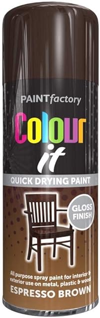 400ml Colour IT Espresso Brown Gloss All Purpose Spray Paint Metal Wood Plastic