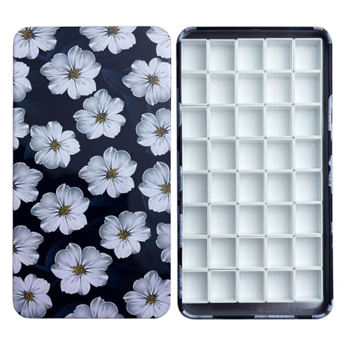 FCLUB Watercolor Palette, Empty Paint Pallet Metal Paint Tin with 40Pcs Half Pans and Magnetic...