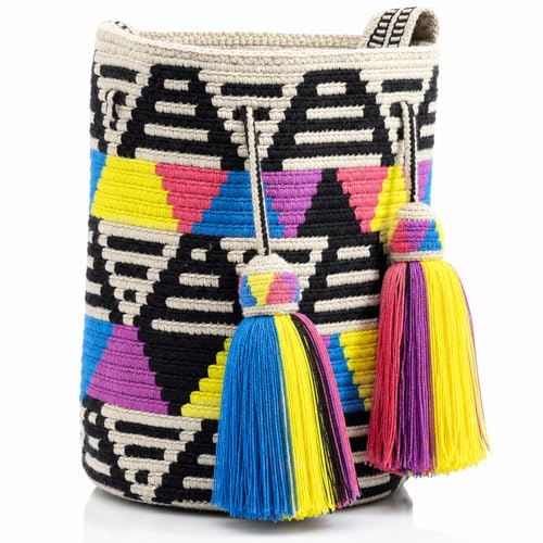 Image of WYOU Designer Collection Wayuu Hand-Woven Macrame Purse, Raffia Handbag, Classy Summer Crossbody Bags for Women, Medium