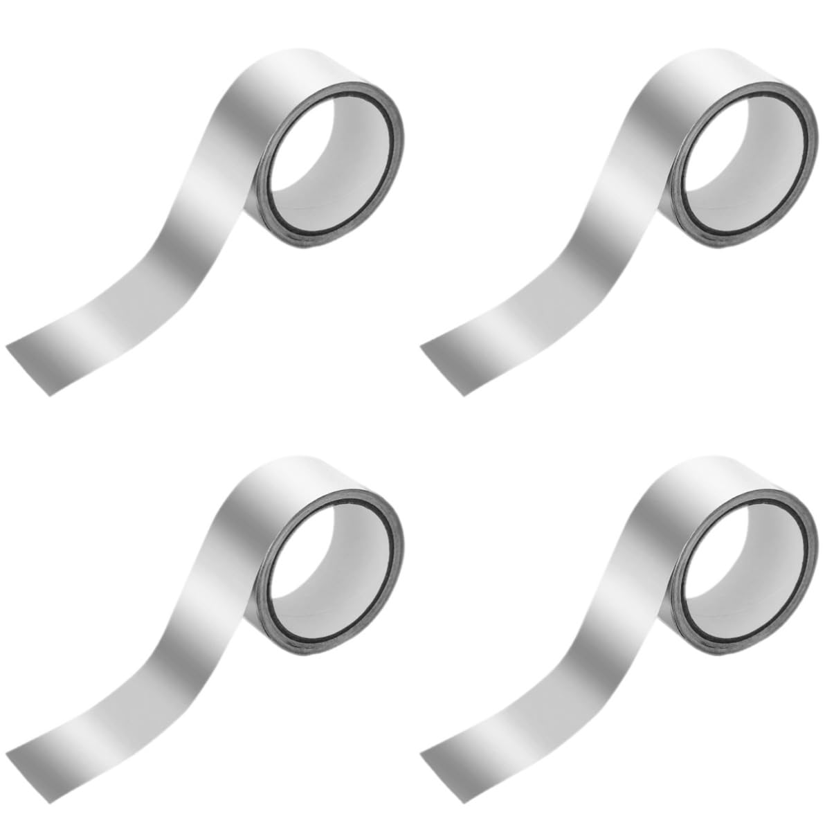 NUOBESTY 4 Rollen Folienband Material Fenster klebrig wickeln Gewebereparaturband Metallband für Rohrleitungen selbstklebendes Aluminiumband Thermoband Aluminiumfolie Silver