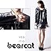 City Block Bearcat Transparent with Colorful Edge Fashion girls Raincoat (Black(Short Style))