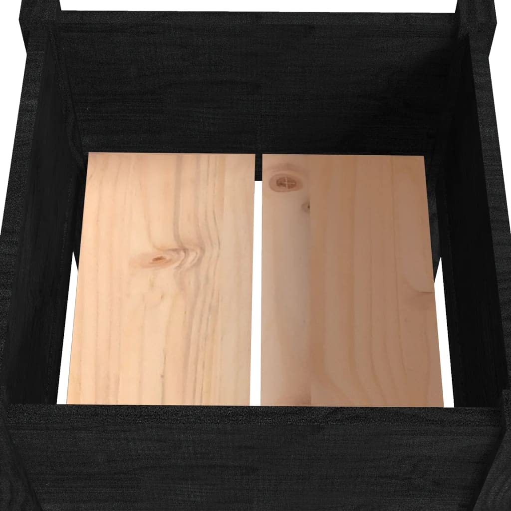 Macetero alto 2 unidades, color negro, 40 x 40 x 70 cm, madera maciza de pino, macetas, macetas, macetas, jardineras, jardineras, jardineras, macetas, macetas, macetas, macetas, maceteros de