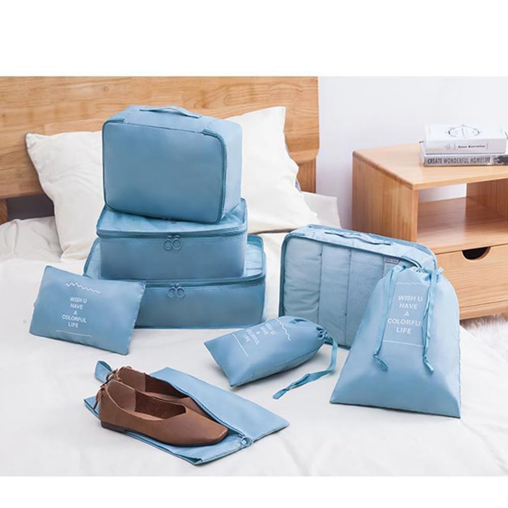 Organizador de maletas, ligero, equipaje de mano, bolsa de compresión parcial, organizador de maletas, juego con Ompression impermeable, bolsa de cosméticos, juego de bolsas de ropa