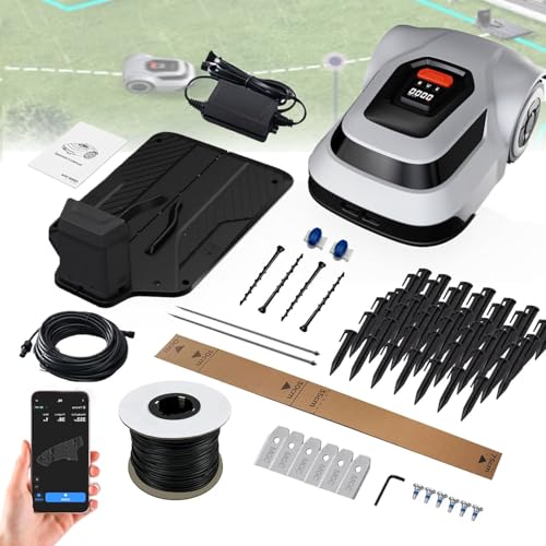 Robot tagliaerba automatico da 45 W, rasaerba Intelligence Garden da 150㎡/h, pendenza 45% (24°), altezza di taglio 30-70 mm, navigazione GPS e funzione antifurto, controllo APP con confini virtuali