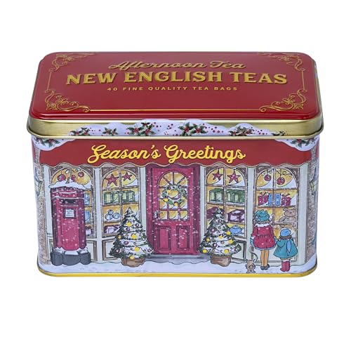 New English Teas Season's Greetings Christmas Tea Tin with 40 Teabags