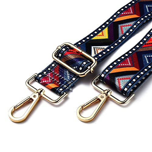 Image of BEEFLYING Geometric Pattern Adjustable Nylon Bag Chains Strap Replacement Belt Crossbody Canvas Purse Strap Shoulder Strap Nylon Bag Straps for Bag Replacement Repairing Accessories