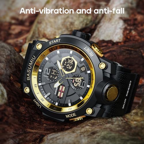 Mens Sports Wrist Watches Analog Digital Tactical Military Watch Waterproof Gold Watches for Men4