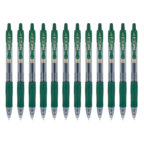 PILOT G2 Premium Bolígrafos Gel Recargables Retráctiles 0.7mm Verde Hunter 12 Pack miniatura 1