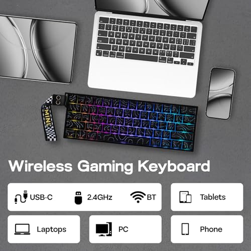 Image of EPOMAKER Aula MINI60 HE Hall Effect Gaming Keyboard, 2.4GHz /BT, 8K Hz Polling, SOCD & DKS, Adjustable Actuation & Fast Trigger, PBT Keycap, 60% Wireless Mechanical Keyboard for Win /Mac (Max)