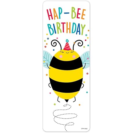 CTP HAP-BEE Birthday Bookmark, 30 Count (Creative Teaching Press 10667)