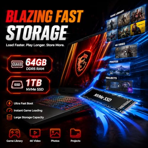 Image of msi Crosshair 18 HX AI 18 inch Gaming Laptop, Intel Core Ultra 9 275HX (24 Cores, Up to 5.4 GHz), NVIDIA RTX 5070, 18 inch QHD+ (2560 x 1600) 240Hz, 64GB RAM DDR5, 1TB NVMe SSD, Windows 11 Pro, W /Accessories