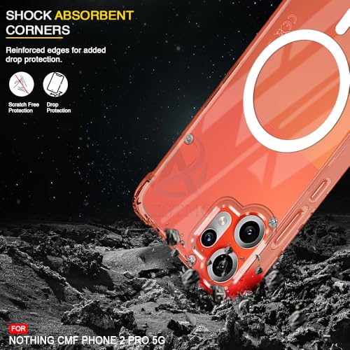Image of AESTMO Clear Back Cover for CMF Phone 2 Pro 5G | 360 Protection | Transparent Back Cover (PC + TPU, Compatible with MagSafe Accessories, Transparent Bumper)