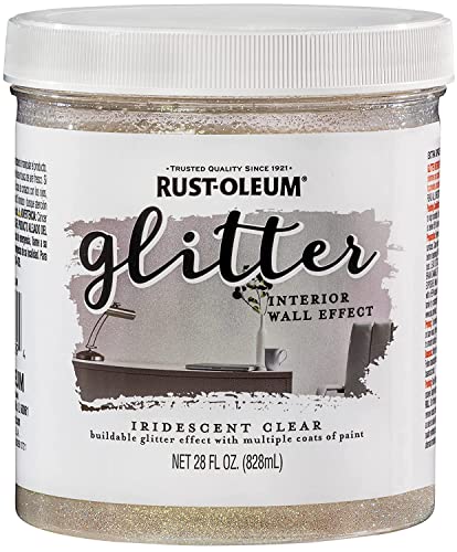 Rust-Oleum 323860 Glitter Interior Wall Paint, 28 Fl Oz (Pack of 1), Iridescent #1