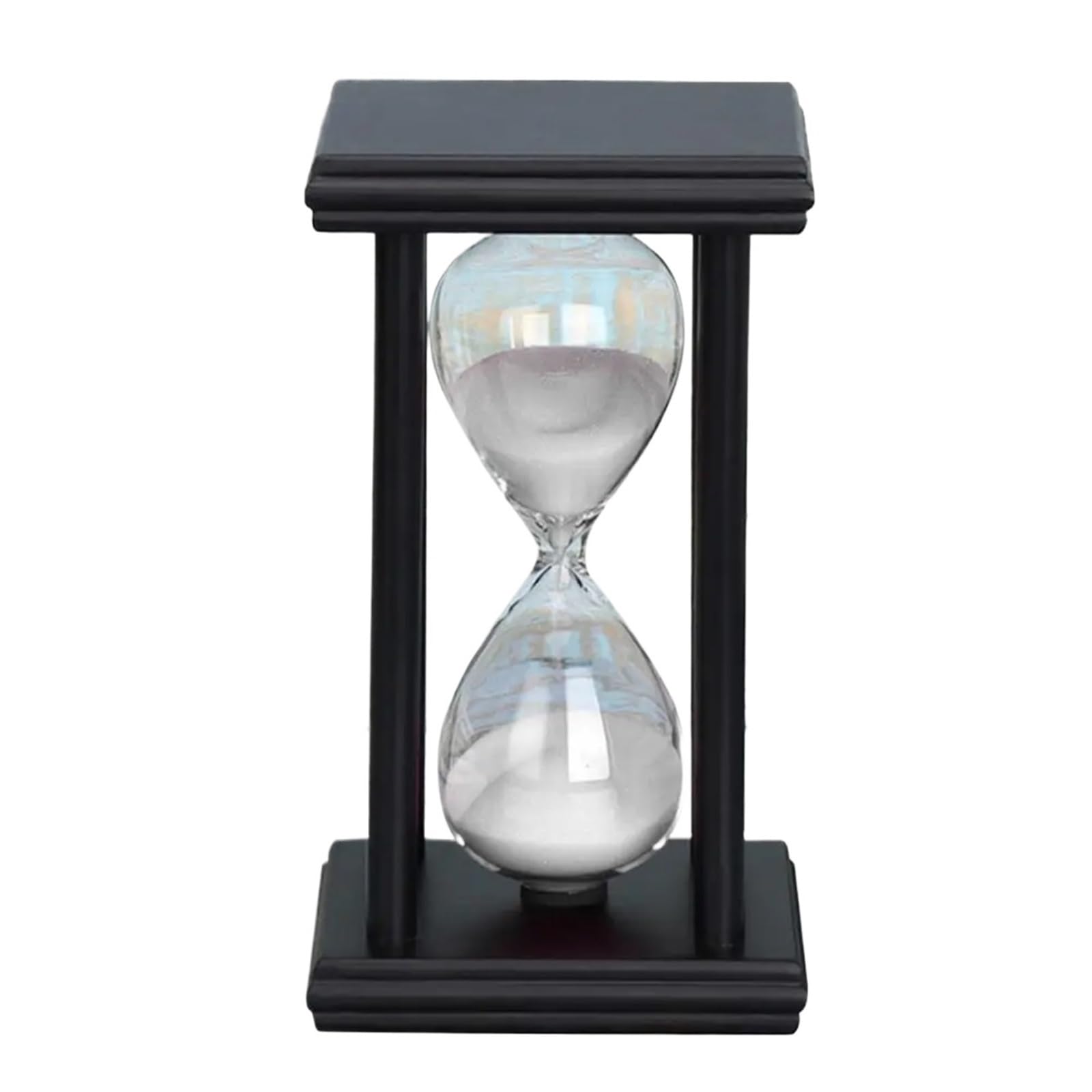 Sanduhr mit Timer (45/60 Min.) aus Holz, Küchendekoration(Black Blue 60 Min)