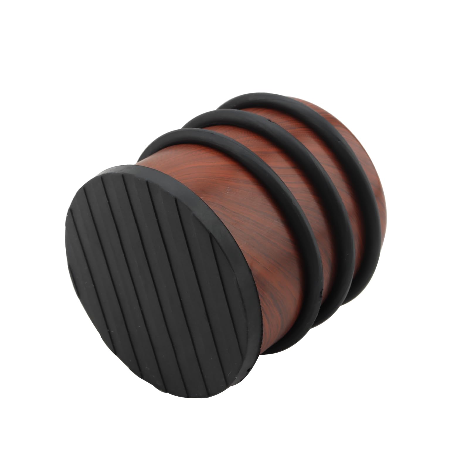 KINJOEK 4 topes de puerta resistentes de 2.75 x 3.1 pulgadas, sin taladro, tope de puerta de acero inoxidable, rodeado de bandas protectoras de goma, cuña de puerta antideslizante para oficina, hogar,