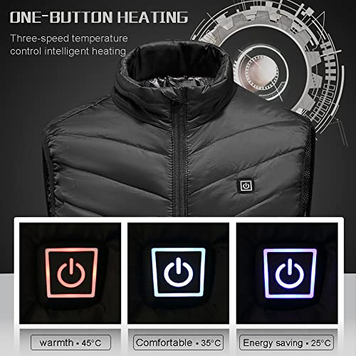 Bseical Beheizte Weste USB, Beheizbare Jacke Herren Damen, Heizweste Winter Weste Elektrische Warme mit 3 Temperaturstufen, Wärmejacke Leicht für Outdoor Motorrad Angeln Skifahren (XL)
