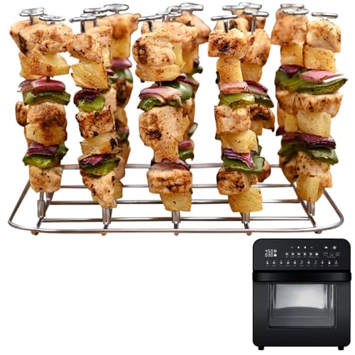 INFRAOVENS Air Fryer Rack for GoWISE USA Deluxe 12.7-Quarts 15-in-1 Electric Air Fryer Oven Stainless Steel Accessories for GW44800-O, Airfryer Skewer Stand, Kabobs and Rib Barbecue BBQ Rack