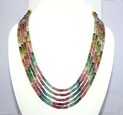 Perles De Tourmaline Naturelle Facettées - Rondelles 4-6 Mm Multicolores, Fait Main