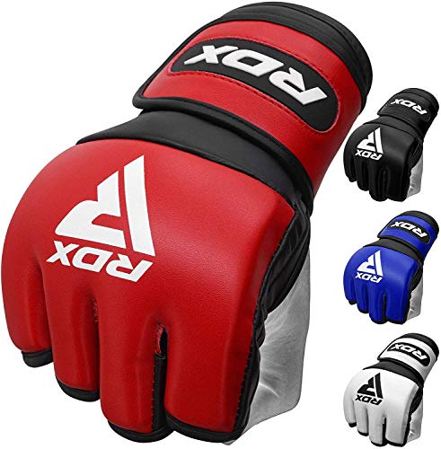 RDX Guantes MMA para Artes Marciales Entrenamiento | Maya Hide Skin Cuero Grappling Guantillas | Bueno para Sparring, Kickboxing, Muay Thai, Lucha Libre y Combate Training