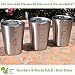 Better For Your - Small Stainless Steel Double Wall Cups, 8oz (250ml) - Set of 3 - Tumblers with Numbers and Words 4-5-6