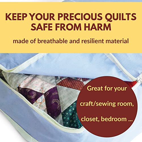 Madam Sew Large Quilt Storage Bag With 2-Way Zipper & See-Through Front Panel,Store And Protect Quilts thumb #2