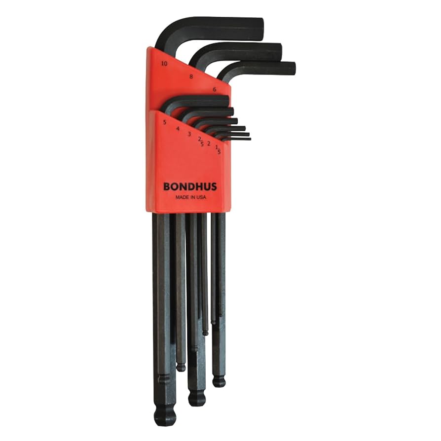 Bondhus 10999 Metric Ball End Hex Keys, Set of 9 L-Wrenches