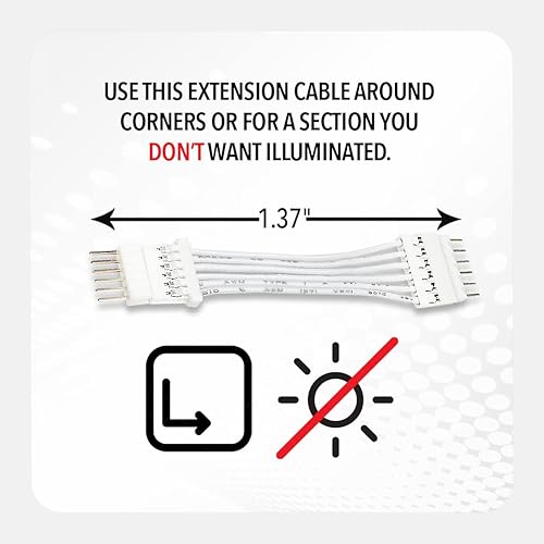 Miniatura 36 de Light Solutions Cable de extensión compatible con Philips Hue Lightstrip V4 y Solo Lightstrip Lighting – Tira LED de iluminación – Blanco