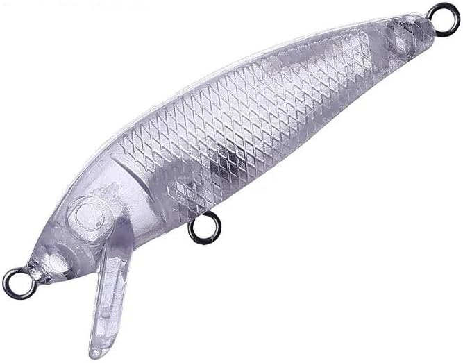 50Pieces Unpainted Blanks Bait Floating Rattles Mini Minnow DIY Handmade Artificial Fishing Lure Tackle 2 inch 0.13 oz