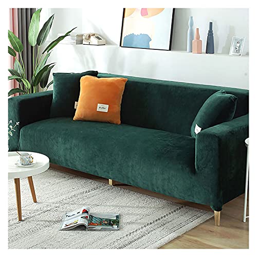 JHLD Velours Housse De Canape, Extensible Housse De Canape Suave épaissie Silicone Antidérapant Couvre pour Protege De Meubles pour Enfants Petit Animal-Vert A-Small 90-140CM (35-55in) Cover