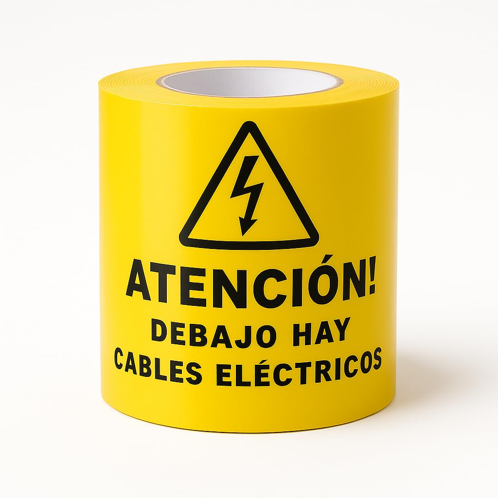 Ferretelix® Rollo cinta señalizacion electrica 15 cms x 200 mts