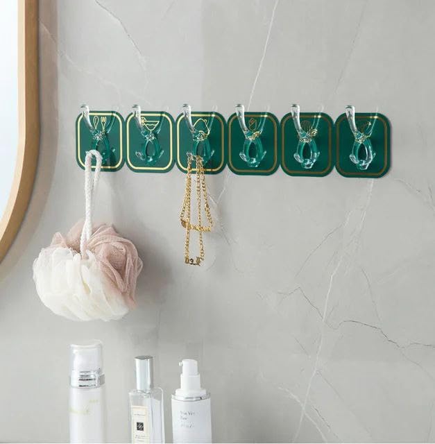 Image of ABS Plastic Multifunctional Decorative Hooks, AMEE Door Hanger, 2 | Key Holder, Wall Mounted Adhesive, Coat Hanger, Hat Rack, Sundries Organizer