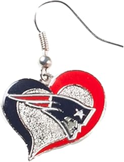 NFL New England Patriots Swirl Heart Earrings