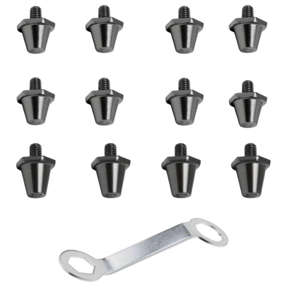 Lamdbao Metal Studs Football Boots 12pcs,11/13mm Alloy Replacement Studs Includes Wrench Easy Installation Football Stud Metal Spikes