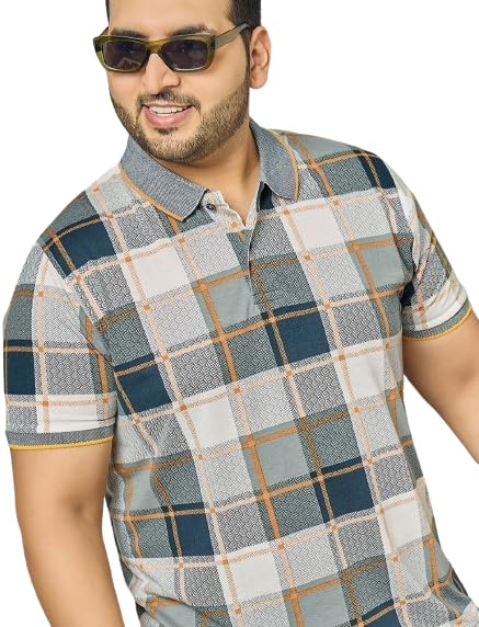 Buy AUSTIVO Men Checks Printed T-Shirt4684A_6XL Multicolour at