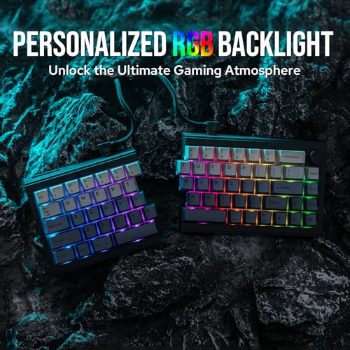 Image of EPOMAKER Split65 QMK /Via Programmable Keyboard, Wireless Mechanical in 2.4Ghz /Bluetooth /Type-C, Ergonomic Split Layout Gaming Keyboard with RGB Backlight (Wisteria Linear Switch)