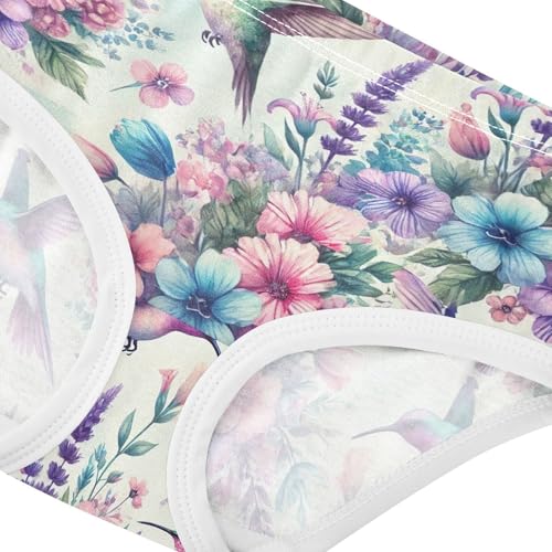 Joisal Aesthetic Toddler Girls Underwear 2t Cotton Cute Panties Girl Watercolor Hummingbirds Pastel Undies Kids Briefs4