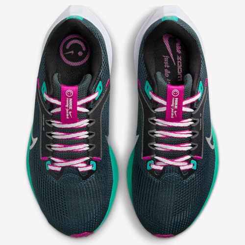 Nike Pegasus 40 Women's Road Running Shoes (Extra Wide) (FN7991-300, Deep Jungle/Black/White/Metallic Silver) Size 72